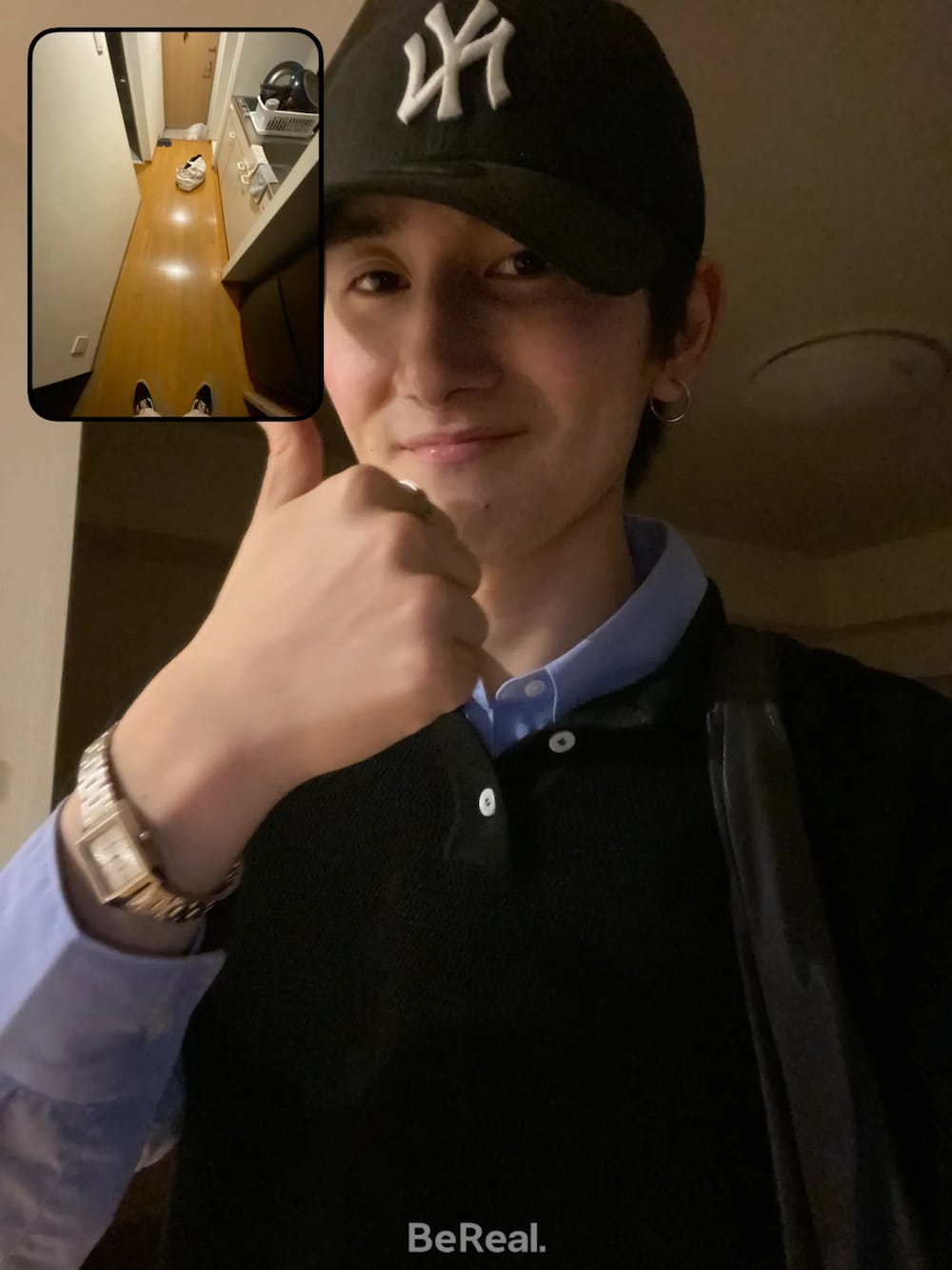 「レイヤードスタイル、デニム、ストリート、クラシック、時計、WYM、VANS、NEW ERA」｜「NEW ERAのニューエラ キャップ サイズ調整 9FORTY NEW ERA（キャップ、ブラック系）」を使った、健さん（メンズ・177cm）の秋コーディネートの1枚目の写真