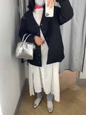 「select MOCA（セレクトモカ）のアイテム（ノーカラーコート）」を使った、mizukiさん（レディース・158cm）の冬コーディネート