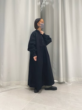 「KBF（ケイビーエフ）のアイテム（ワンピース/ドレス、ブラック系）」を使った、ぶくろさん（レディース・150cm）の春コーディネート