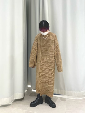 「KBF（ケイビーエフ）の混色紗不規則下襬針織洋裝（ワンピース/ドレス、その他）」を使った、ぶくろさん（レディース・150cm）の秋コーディネート