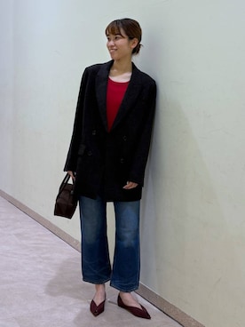 「Levi's（リーバイス）の【Levi's】＜BABYLONE Exclusive＞90's ANKLE DENIM（デニムパンツ、ブルー系）」を使った、あめさん（レディース）の秋コーディネート