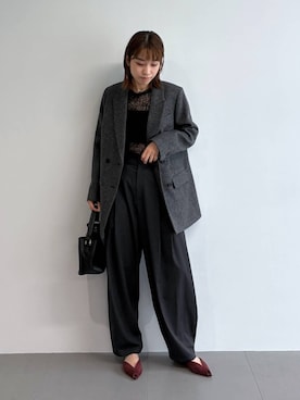 「BABYLONE（バビロン）のラッセルレースプルオーバー（Tシャツ/カットソー、ブラック系）」を使った、あめさん（レディース）の秋コーディネート