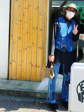 「Ground Y（グラウンドワイ）のAsymmetry Shirt（シャツ/ブラウス、ブラック系）」を使った、hayate178wearさん（メンズ・177cm）の春コーディネート