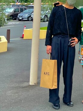 「Needles（ニードルス）のアイテム（Tシャツ/カットソー、ブラック系）」を使った、hayate178wearさん（メンズ・177cm）の夏コーディネート