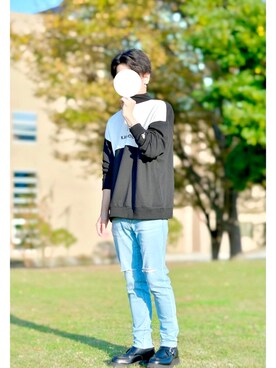 「KANGOL（カンゴール）のアイテム（スウェット）」を使った、🐾໊🅣🐾໊さん（メンズ・174cm）の秋コーディネート
