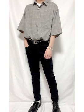 「韓国スタイル」｜「アイテム（チノパンツ）」を使った、🐾໊🅣🐾໊さん（メンズ・174cm）の夏コーディネート