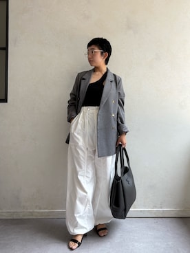 「アイテム（トートバッグ）」を使った、sato yukiさん（レディース・147cm）の夏コーディネート