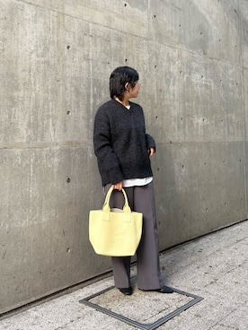 「アイテム（トートバッグ）」を使った、sato yukiさん（レディース・147cm・30代）の冬コーディネート