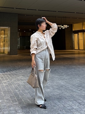 「アイテム（トートバッグ）」を使った、sato yukiさん（レディース・147cm）の夏コーディネート