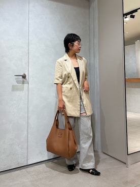 「アイテム（トートバッグ）」を使った、sato yukiさん（レディース・147cm）の夏コーディネート