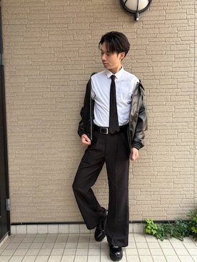 「アイテム（ネクタイ）」を使った、HIROTOさん（メンズ・170cm・20代）の秋コーディネート