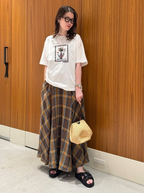 【キャバン】CABaN アフリカンエンブロイダリーTシャツ　白　Sサイズ キャバン CABaN CABaN スビンコットン アフリカンエンブロイ