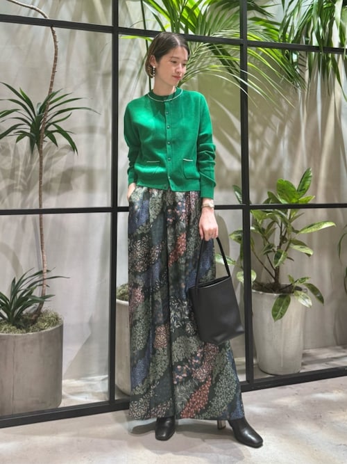 シルクツイル FLOWER RIVERプリント 2タックワイドパンツ（その他