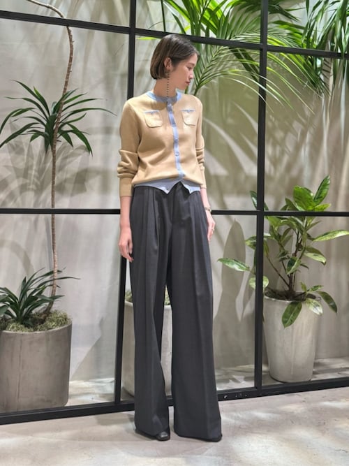 トゥモローランド ビー TOMORROWLAND .B パンツ ベージュ 34 アンティークレザー パンツ | TOMORROWLAND .B (Women