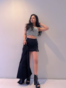 「GYDA（ジェイダ）のアイテム（テーラードジャケット）」を使った、harukaさん（レディース・157cm）の春コーディネート