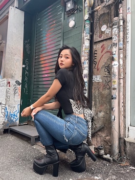 「スキニーデニム」｜harukaさん（レディース・157cm）の夏コーディネート
