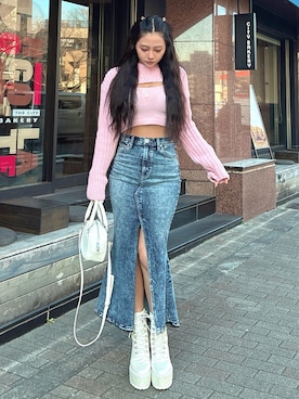 「GYDA（ジェイダ）のアイテム」を使った、harukaさん（レディース・157cm）の冬コーディネート