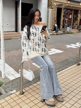 「GYDA（ジェイダ）のアイテム」を使った、harukaさん（レディース・157cm）の冬コーディネート