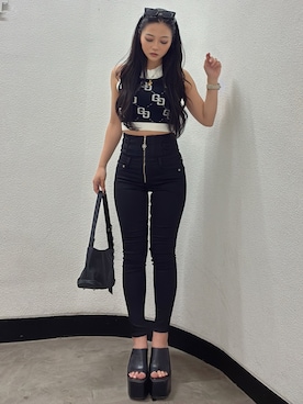 「GYDA（ジェイダ）のアイテム（パンツ）」を使った、harukaさん（レディース・157cm）の春コーディネート