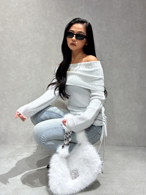 2WAYオフショルラメニットチュニック