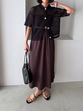 「ADD CULUMN（アドカラム）のアイテム」を使った、MOMOKO_BABYLONEルミネ新宿さん（レディース・161cm）の春コーディネート