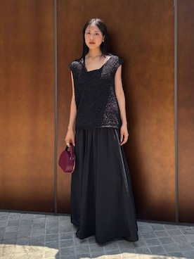 「アイテム（バッグ、レッド系）」を使った、MOMOKO_BABYLONEルミネ新宿さん（レディース・161cm）の夏コーディネート