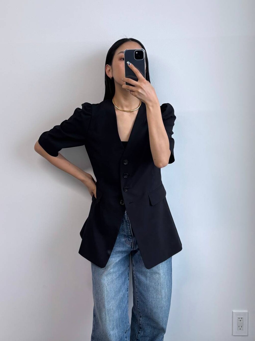 BABYLONE╳柳橋唯さんコラボ　パフスリーブジャケット　ブラック　36 BABYLONE（バビロン）の「【柳橋唯さんコラボアイテム】【追加予約】5