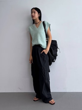 「アイテム（バックパック/リュック）」を使った、MOMOKO_BABYLONEルミネ新宿さん（レディース・161cm・20代）の夏コーディネート