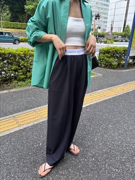 「PROTAGONISTA（プロタゴニスタ）のアイテム」を使った、MOMOKO_BABYLONEルミネ新宿さん（レディース・161cm）の夏コーディネート