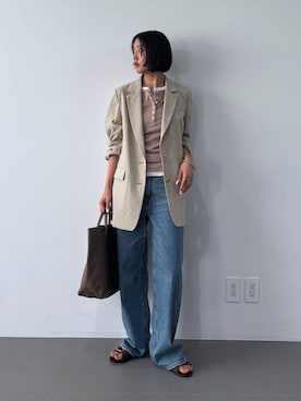 「upperhights（アッパーハイツ）のアイテム」を使った、MOMOKO_BABYLONEルミネ新宿さん（レディース・161cm）の春コーディネート