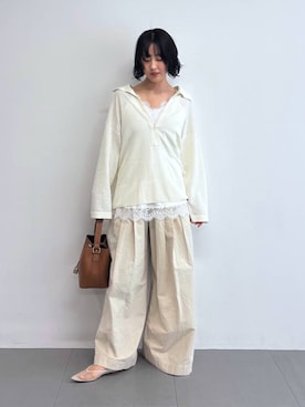 「AULENTTI（オウレンティ）のアイテム」を使った、MOMOKO_BABYLONEルミネ新宿さん（レディース・161cm）の春コーディネート