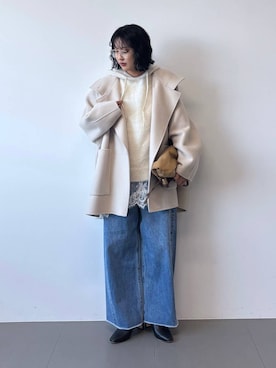 「アイテム（キャミソール）」を使った、MOMOKO_BABYLONEルミネ新宿さん（レディース・161cm・20代）の冬コーディネート