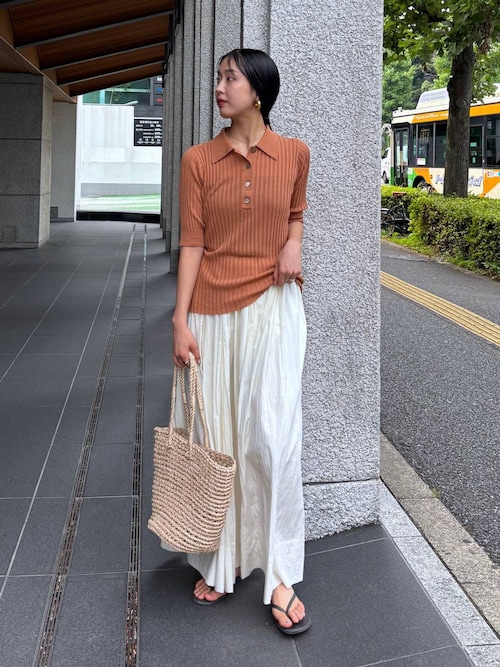 BABYLONE タイプライターティアードスカート イエロー 22SS BABYLONE タイプライターティアードスカート イエロー 22SS