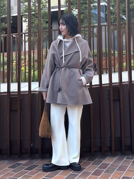 「アイテム（ピーコート）」を使った、MOMOKO_BABYLONEルミネ新宿さん（レディース・161cm・20代）の冬コーディネート