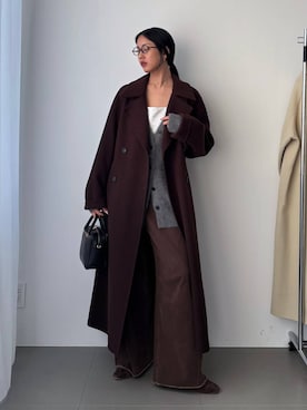 「アイテム（ステンカラーコート）」を使った、MOMOKO_BABYLONEルミネ新宿さん（レディース・161cm）の秋コーディネート