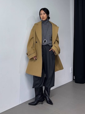 「アイテム（ピーコート）」を使った、MOMOKO_BABYLONEルミネ新宿さん（レディース・161cm・20代）の秋コーディネート