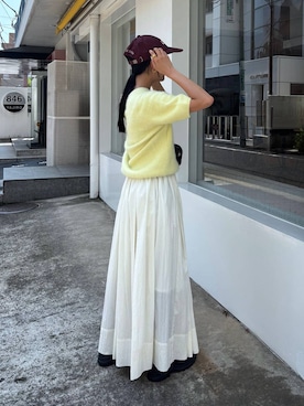 「MOHI（モヒ）のアイテム（ブーツ）」を使った、MOMOKO_BABYLONEルミネ新宿さん（レディース・161cm）の夏コーディネート