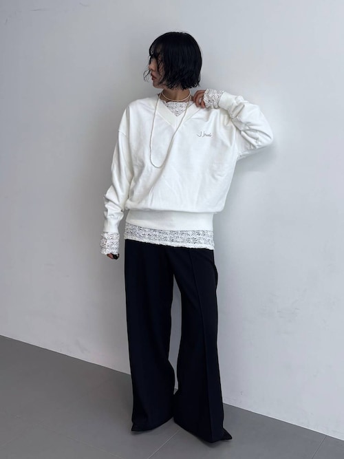 ストレッチレースプルオーバー（Tシャツ/カットソー）｜BABYLONE