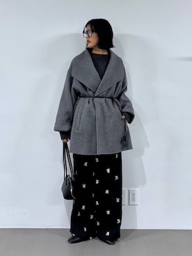 「アイテム（ピーコート）」を使った、MOMOKO_BABYLONEルミネ新宿さん（レディース・161cm・20代）の冬コーディネート