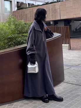 「アイテム（アームカバー）」を使った、MOMOKO_BABYLONEルミネ新宿さん（レディース・161cm）の冬コーディネート