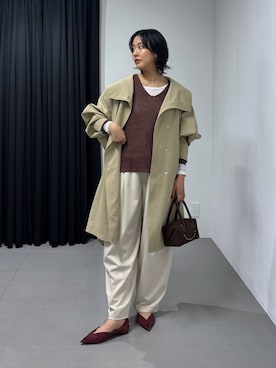 「HENRI EN VARGO（ヘンリエンヴァーゴ）のアイテム」を使った、MOMOKO_BABYLONEルミネ新宿さん（レディース・161cm）の秋コーディネート