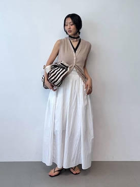 「MOHI（モヒ）のアイテム」を使った、MOMOKO_BABYLONEルミネ新宿さん（レディース・161cm）の夏コーディネート