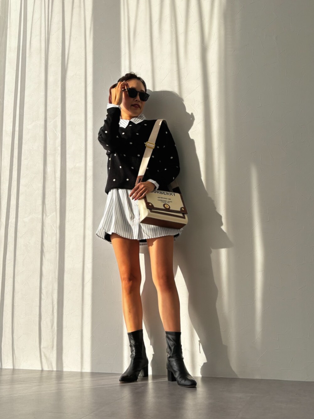 バーバリ　キャンバスノート クロスボディバッグ BURBERRY】バーバリー『ホースフェリープリント キャンバスノート