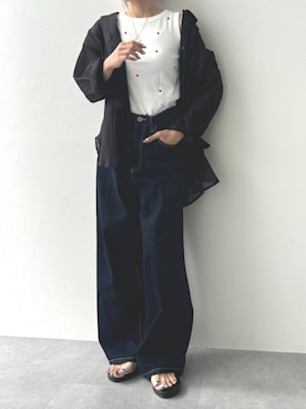 「GEVS.（ジェイヴィス）のアイテム（タンクトップ）」を使った、syuna__chanさん（レディース・164cm）の夏コーディネート