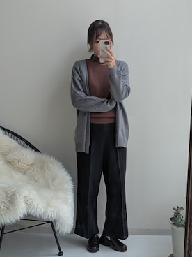 「アイテム（カーディガン/ボレロ）」を使った、syuna__chanさん（レディース・164cm・40代）の秋コーディネート