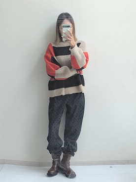 「アイテム（ニット/セーター）」を使った、syuna__chanさん（レディース・164cm・40代）の秋コーディネート