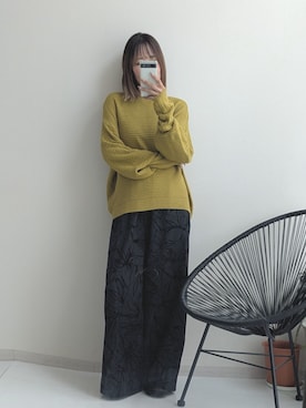 「アイテム（ニット/セーター）」を使った、syuna__chanさん（レディース・164cm・40代）の秋コーディネート