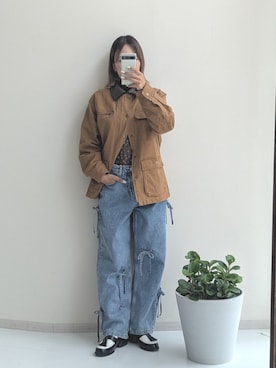 「アイテム（カバーオール）」を使った、syuna__chanさん（レディース・164cm）の秋コーディネート