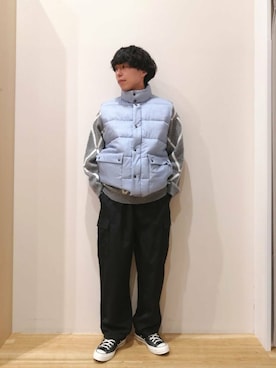 「アイテム（ダウンベスト）」を使った、takataさん（メンズ・173cm）の冬コーディネート