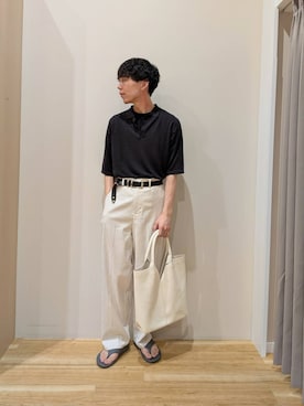「ITEMS URBANRESEARCH（アイテムズ アーバンリサーチ）の『セットアップ対応』Linen Blend Trousers（その他パンツ）」を使った、takataさん（メンズ・173cm）の夏コーディネート